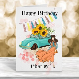 Cartão de aniversário personalizado, cartão para ela, cartão de aniversário de irmã, cartão de aniversário de filha, cartão de aniversário de neta, cartão de aniversário de 21 anos