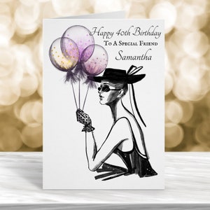 Carte d'anniversaire personnalisée, carte d'anniversaire d'un ami, carte d'anniversaire de 40 ans, carte d'anniversaire de soeur, carte d'anniversaire de fille, carte pour elle