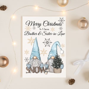 Schwager- und Schwäger-Weihnachtskarte, Schwager- und Schwiegerschwester-Karte, Wichtel-Weihnachtskarte, besondere Paar-Weihnachtskarte,