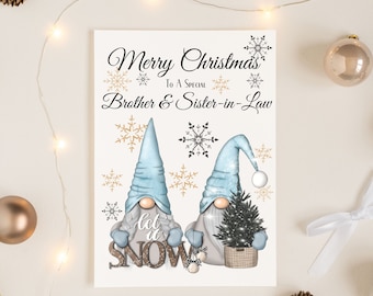 Brother & Sister in Law Christmas Card, Brother and Sister in Law Card, Gnome Christmas Card, Special Couple Christmas Card,