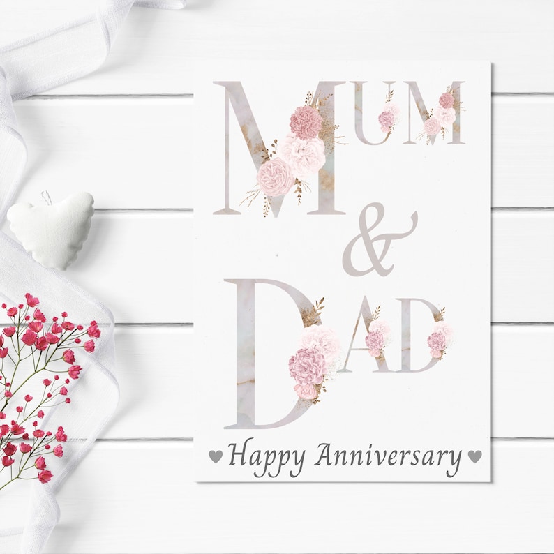 Mum & Dad Anniversary Card Mum and Dad Anniversary Card Etsy UK