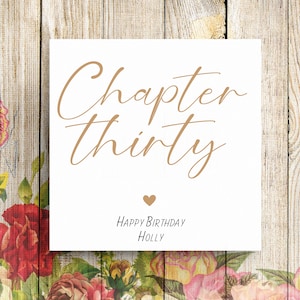 Carte d'anniversaire personnalisée, carte 30e anniversaire, carte 30e anniversaire, chapitre 30, carte chapitre 30, carte d'anniversaire personnalisée