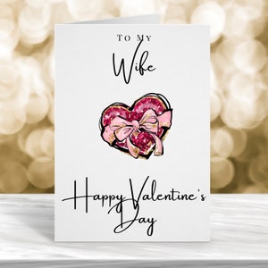 Tarjeta de San Valentín de la esposa, tarjeta de San Valentín de la novia, tarjeta linda de San Valentín, tarjeta de San Valentín para ella, feliz San Valentín, tarjeta del día de San Valentín
