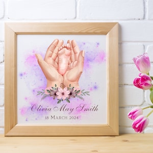 Stampa personalizzata per neonato, regalo per neonata, regalo personalizzato per neonato, regalo personalizzato per neonato, decorazione per la cameretta dei bambini, regalo per il battesimo
