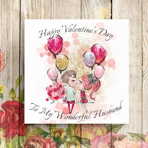 Tarjeta de San Valentín del marido, tarjeta de San Valentín para el marido, tarjeta linda de San Valentín, tarjeta de San Valentín para él, feliz San Valentín, tarjeta del día de San Valentín