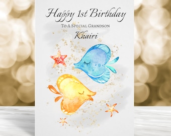 Personalised 1st Birthday Card, 2nd Birthday Card, 3rd Birthday, Children Age Birthday Card, Kids Birthday Card, Firsh Birthday Card