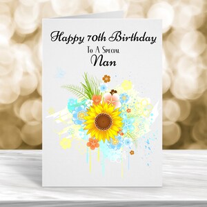 Tarjeta de cumpleaños de Nan, tarjeta de cumpleaños número 70, tarjeta de cumpleaños para Nan, tarjeta de cumpleaños para ella, tarjeta de cumpleaños de mamá, tarjeta de cumpleaños de hermana