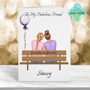 Carte d'anniversaire meilleur ami, carte d'anniversaire Bestie, carte d'anniversaire personnalisée, carte d'anniversaire