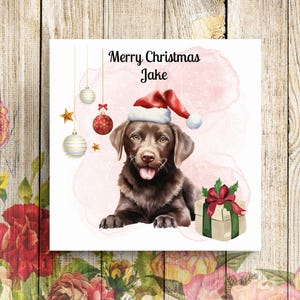Gepersonaliseerde kerstkaart, kerstkaart speciale vriend, kerstkaart hond, kerstkaart puppy, kerstkaart labrador