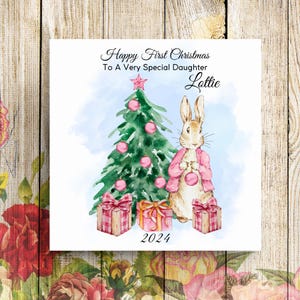 Babys erste Weihnachtskarte 2024, personalisierte erste Weihnachtskarte, Tochter Weihnachtskarte, Enkelin Weihnachtskarte
