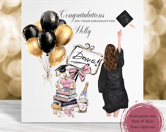 Personalised Graduation Card, Congratulations Card, Congratulations on Your Graduation, Grad Card, Card for Her