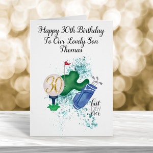 Carte d'anniversaire personnalisée, carte d'anniversaire de golfeur, carte d'anniversaire de golf, fan de golf, carte d'anniversaire de fils, carte d'anniversaire de papa