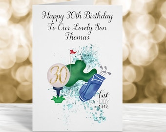 Personalised Birthday Card, Golfer Birthday Card, Golf Birthday Card, Golf Fan, Son Birthday Card, Dad Birthday Card