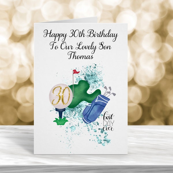 Personalised Birthday Card, Golfer Birthday Card, Golf Birthday Card, Golf Fan, Son Birthday Card, Dad Birthday Card