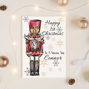Personalisierte erste Weihnachtskarte, 1.Weihnachtskarte, Sohn 1.Weihnachtskarte, personalisierte Weihnachtskarte, glückliches 1.Weihnachten