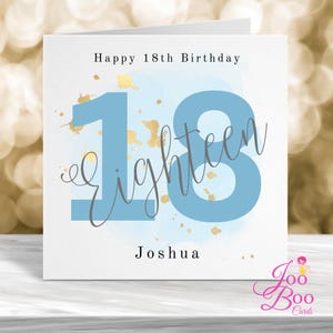 Carte d'anniversaire personnalisée, carte personnalisée 18e anniversaire, carte d'anniversaire personnalisée, carte pour lui, carte 18e anniversaire