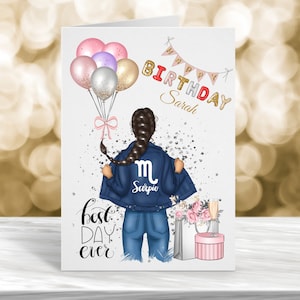 Skorpion-Geburtstagskarte, personalisierte Geburtstagskarte, Sternzeichen-Geburtstagskarte, Astrologie-Geburtstagskarte, Oktober-Geburtstagskarte, November-Geburtstag