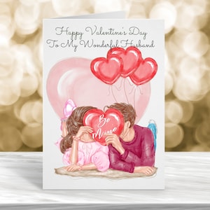 Tarjeta de San Valentín del marido, tarjeta de San Valentín para el marido, tarjeta linda de San Valentín, tarjeta de San Valentín del novio, feliz San Valentín, tarjeta del día de San Valentín