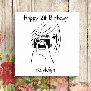 Carte personnalisée 18e anniversaire, carte 18e anniversaire, carte 21e anniversaire, carte 16e anniversaire, carte pour elle