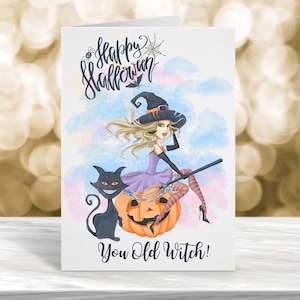 Karta na Halloween, Karta na Szczęśliwe Halloween, Słodka Karta na Halloween, Karta na Twoją Starą Wiedźmę, Karta na Cukierek albo psikus, Karta na Halloween