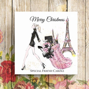 Biglietto di Natale personalizzato, Biglietto di Natale personalizzato, Biglietto di Natale per un'amica speciale, Biglietto di Natale per lei