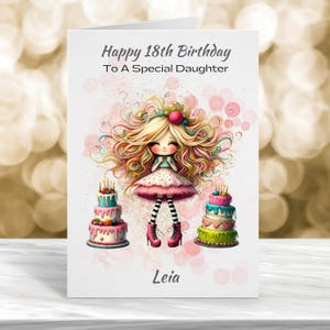 Cartão de aniversário de 18 anos personalizado, cartão de aniversário personalizado, cartão de aniversário de filha, cartão de aniversário peculiar, cartão de aniversário de neta