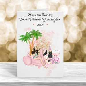 Personalisierte Karte zum 18. Geburtstag, Karte zum 21. Geburtstag, Karte für jedes Alter, Karte für Tochter, Karte für Schwester, Karte für Enkelin, Karte für Strandbaby