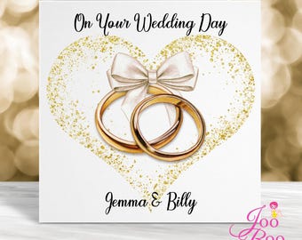 Personalised Wedding Card, Modern Wedding Congratulations Card, Custom Card for Couple, Customised Bride & Groom Card,