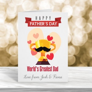 Personalisierte Vatertagskarte, alles Gute zum Vatertag, Nr. 1 Dad-Karte, Nummer Eins Dad, Weltbester Dad, Daddy-Karte, Dad / Daddy / Pop / Papa
