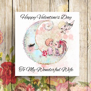 Tarjeta de San Valentín de la esposa, tarjeta de San Valentín para la esposa, tarjeta linda de San Valentín, tarjeta de San Valentín para ella, feliz San Valentín, tarjeta del día de San Valentín