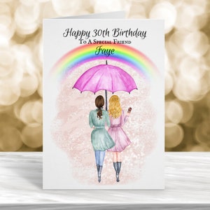 Carte d'anniversaire personnalisée, carte pour un ami spécial, carte 30e anniversaire, carte 18e anniversaire, carte d'anniversaire soeur, nièce, carte pour elle