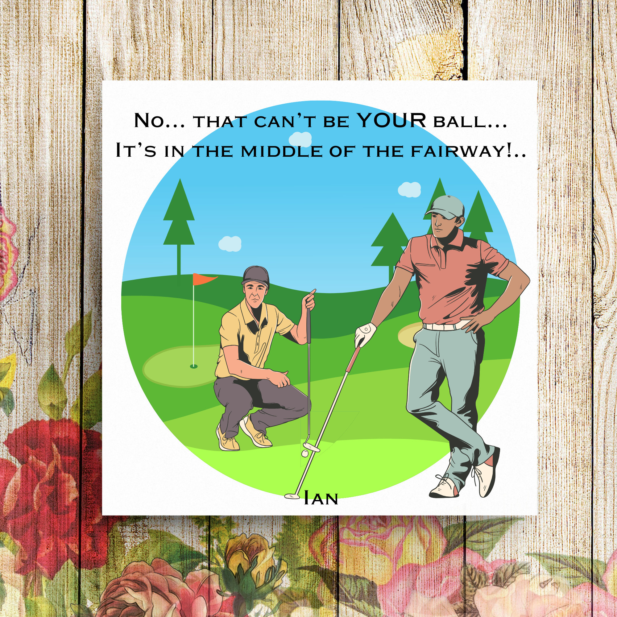 Golf Card Rude Personalised Birthday Card, Funny Golfer Card, Card for Golfer, Card ...