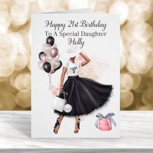 Cartão de aniversário personalizado de 21 anos, cartão de aniversário personalizado, cartão de 18 anos, cartão de 30 anos, cartão personalizado para ela, 40 anos