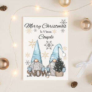 Carte de Noël spéciale couple, joyeux Noël à un couple spécial, carte de Noël gnome, carte spéciale couple