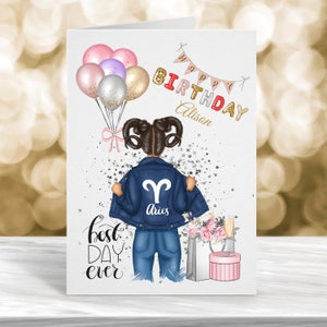 Carte d'anniversaire Bélier, carte d'anniversaire personnalisée, carte d'anniversaire zodiaque, carte d'anniversaire astrologie, carte d'anniversaire de mars, carte d'anniversaire d'avril