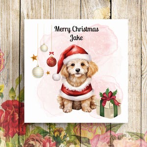 Personalisierte Weihnachtskarte, spezielle Freund Weihnachtskarte, Hunde Weihnachtskarte, Welpe Weihnachtskarte, Cavapoo Weihnachtskarte