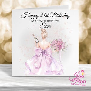 Carte d'anniversaire personnalisée, carte d'anniversaire fille, carte personnalisée 21e anniversaire, carte d'anniversaire petite-fille, carte d'anniversaire meilleure amie