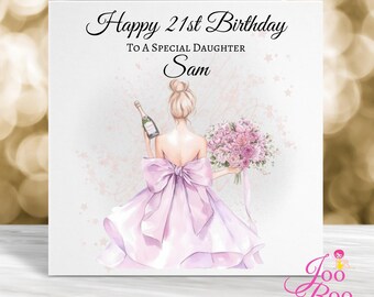 Personalised Birthday Card, Daughter Birthday Card, Personalised 21st Birthday Card, Granddaughter Birthday Card, Best Friend Birthday Card