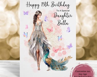 Floral Birthday Card For Daughter, Elegant Design