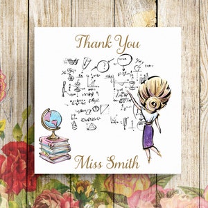 Teacher Card, Teacher Thank You Card, Thank You Teacher Card, Leaving School Card, Personalised Teacher Card, Thank You Miss Card