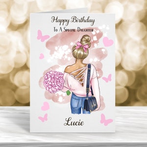 Cartão de filha personalizado, cartão de 21º aniversário, cartão de 18º aniversário, cartão de 17º aniversário, cartão de 16º aniversário, 15º aniversário, 14º aniversário