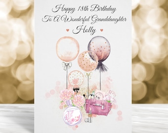 Personalised 18th Birthday Card, 21st Birthday Card, 16th Birthday Card, Daughter Birthday Card, Granddaughter Card