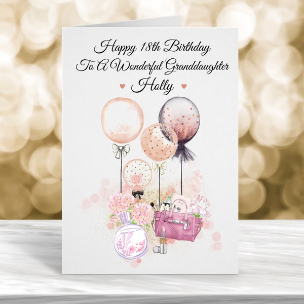 Personalised 18th Birthday Card, 21st Birthday Card, 16th Birthday Card, Daughter Birthday Card, Granddaughter Card