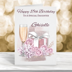 Cartão de aniversário de 18 anos personalizado, cartão personalizado para ela, cartão de aniversário de idade, cartão de aniversário de filha personalizado, cartão de aniversário de 21 anos