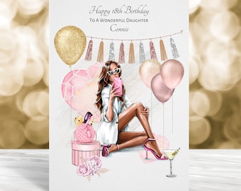 Personalised 18th Birthday Card, Personalised Daughter Birthday Card, 21st Birthday Card, Personalised Card For Her, 30th Birthday Card