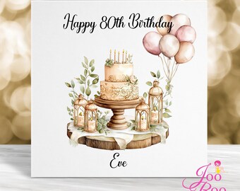 Personalised Birthday Card, 80th Birthday Card, 70th Birthday Card, 60th Birthday Card, Mum Birthday Card, Card For Her