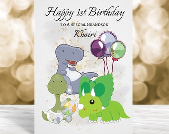 Personalised 1st Birthday Card, 2nd Birthday, 3rd Birthday, Children Age Birthday Card, Kids Birthday Card, Jungle Birthday Card