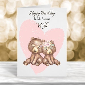 Carte d'anniversaire de femme, carte d'anniversaire de petite amie, carte d'anniversaire, carte d'anniversaire personnalisée, carte pour elle, carte d'anniversaire de femme