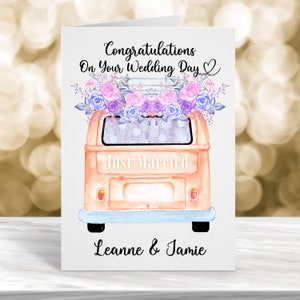 Gepersonaliseerde trouwdagkaart, vintage trouwkaart, gefeliciteerd kaart, trouwkaart, boho trouwkaart, op je speciale dag,