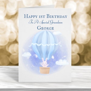 Cartão de aniversário personalizado, cartão de primeiro aniversário, cartão de aniversário de filho, cartão de aniversário de neto, cartão para ele, cartão de aniversário fofo